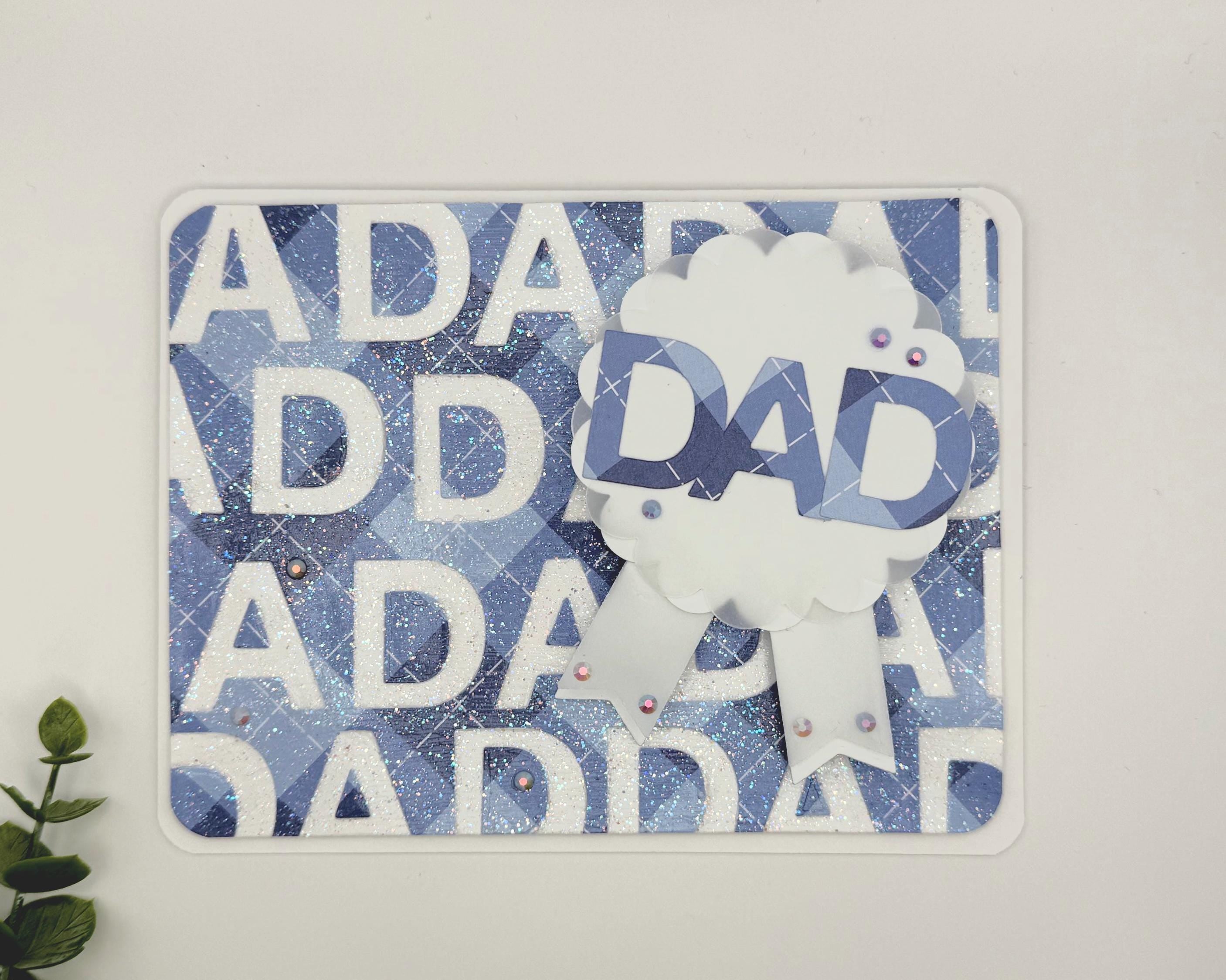 Father’s Day Shaker Card – “Dad” Ribbon Design | A2 Greeting Card with Envelope