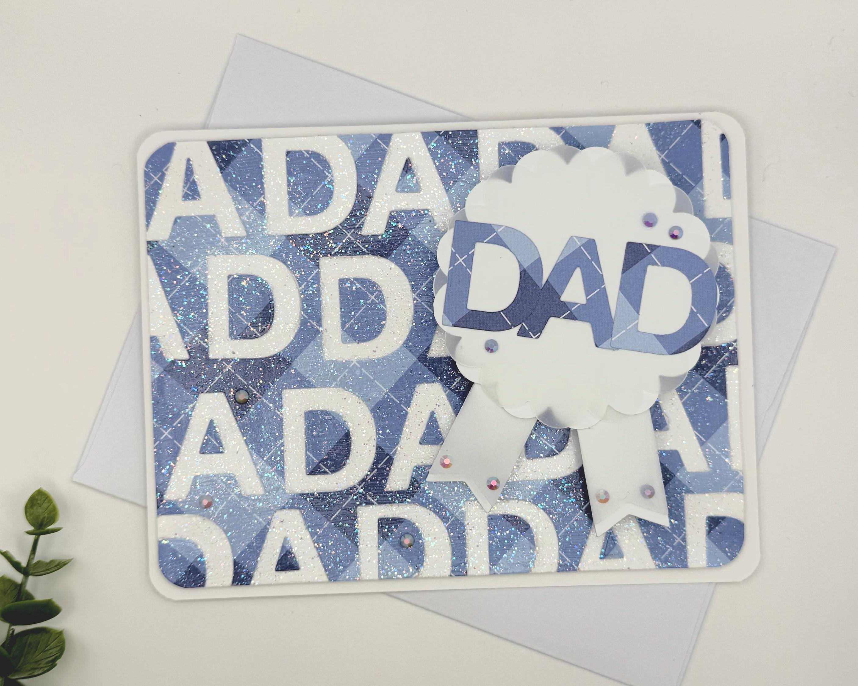 Father’s Day Shaker Card – “Dad” Ribbon Design | A2 Greeting Card with Envelope