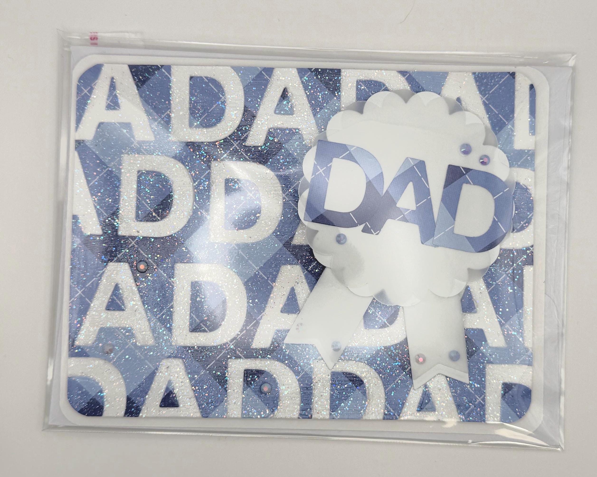 Father’s Day Shaker Card – “Dad” Ribbon Design | A2 Greeting Card with Envelope