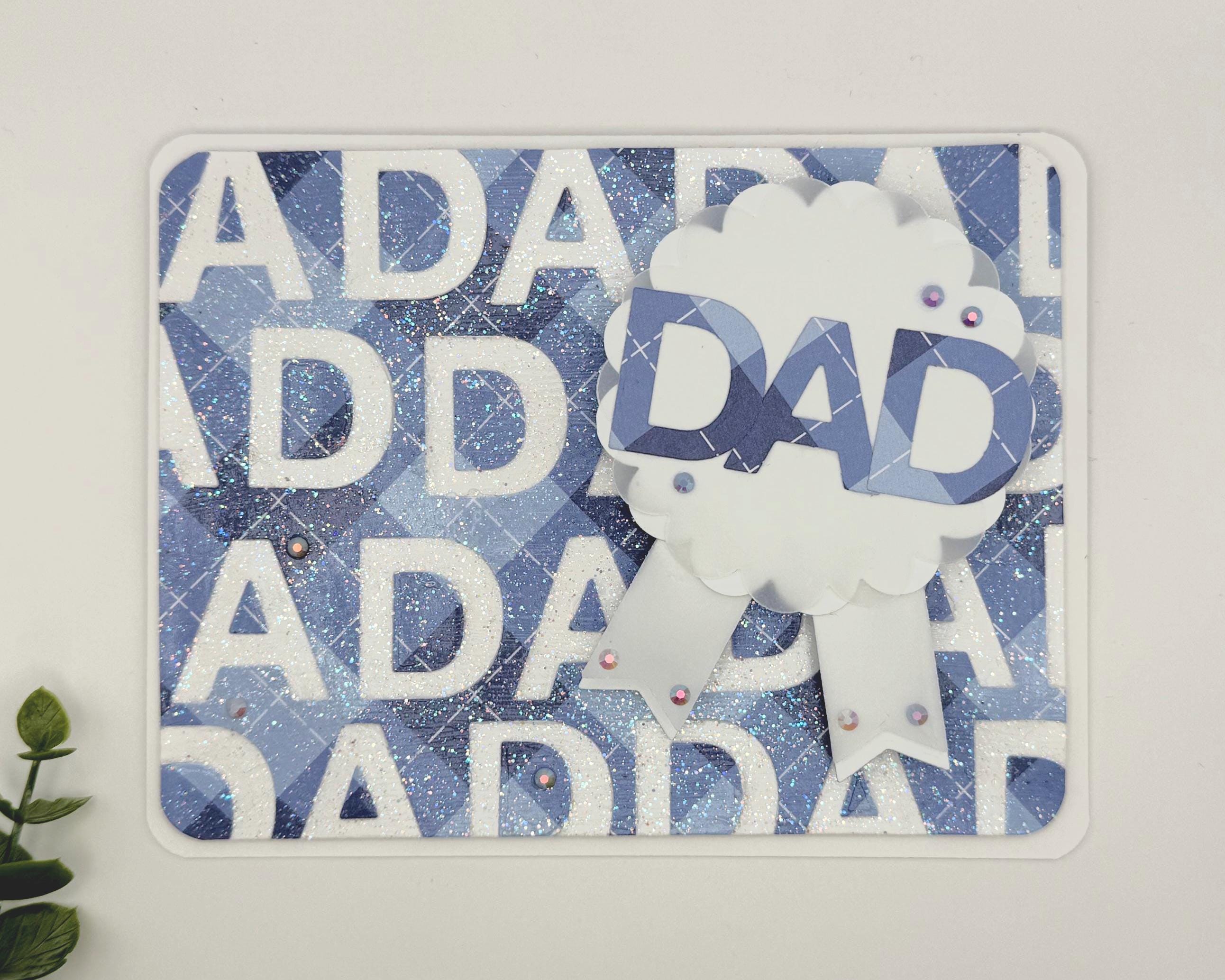 Father’s Day Shaker Card – “Dad” Ribbon Design | A2 Greeting Card with Envelope
