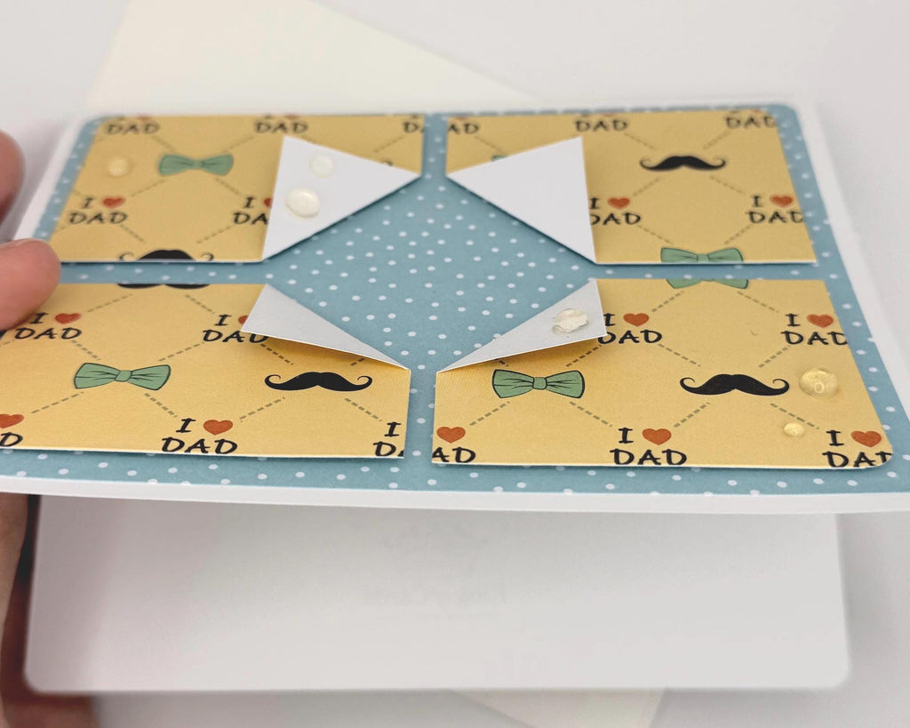 Handmade Father’s Day Card – “I Love Dad” Pattern | A2 Greeting Card with Envelope