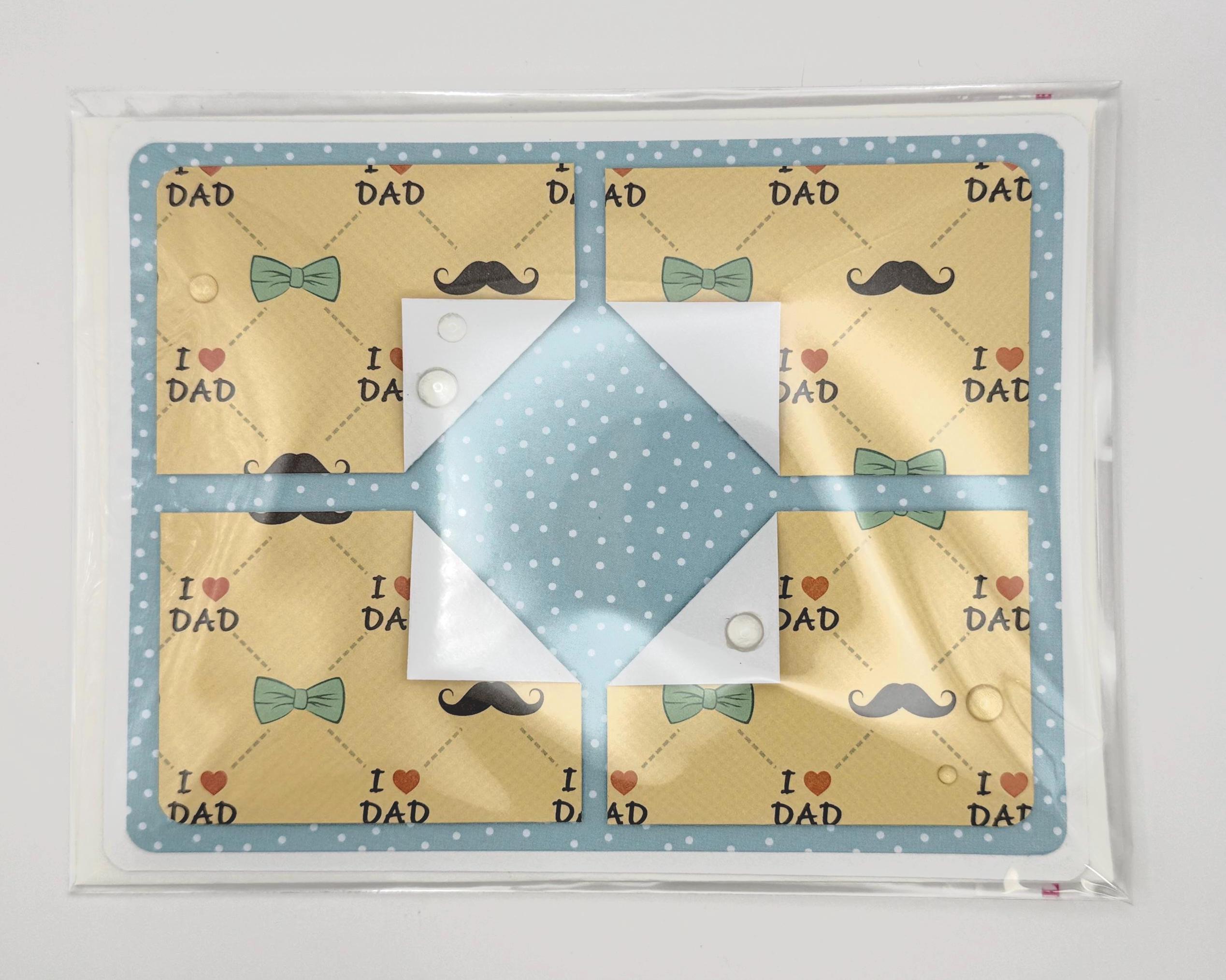 Handmade Father’s Day Card – “I Love Dad” Pattern | A2 Greeting Card with Envelope