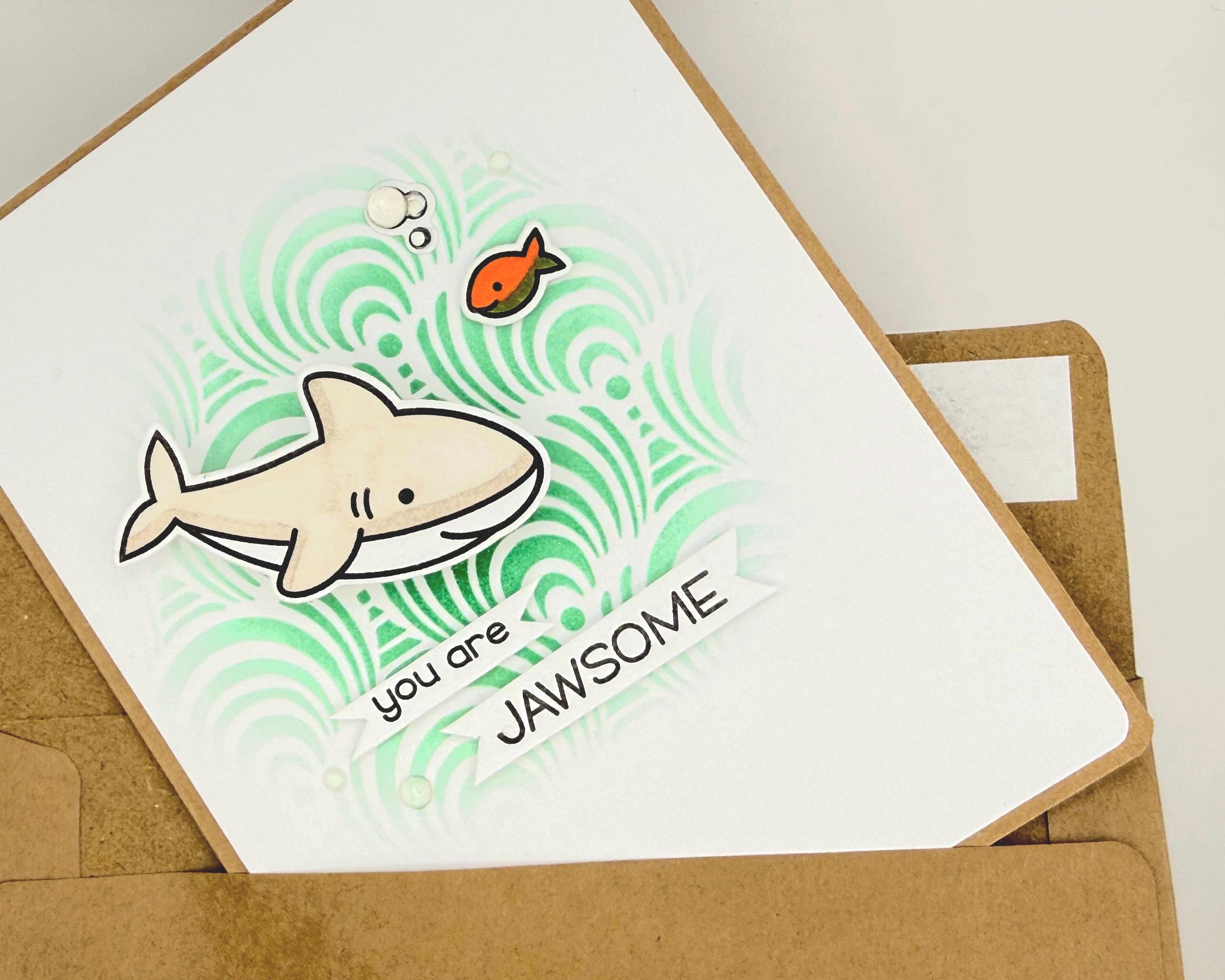 You Are Jawsome – Handmade Thinking of You Shark Shaker Card
