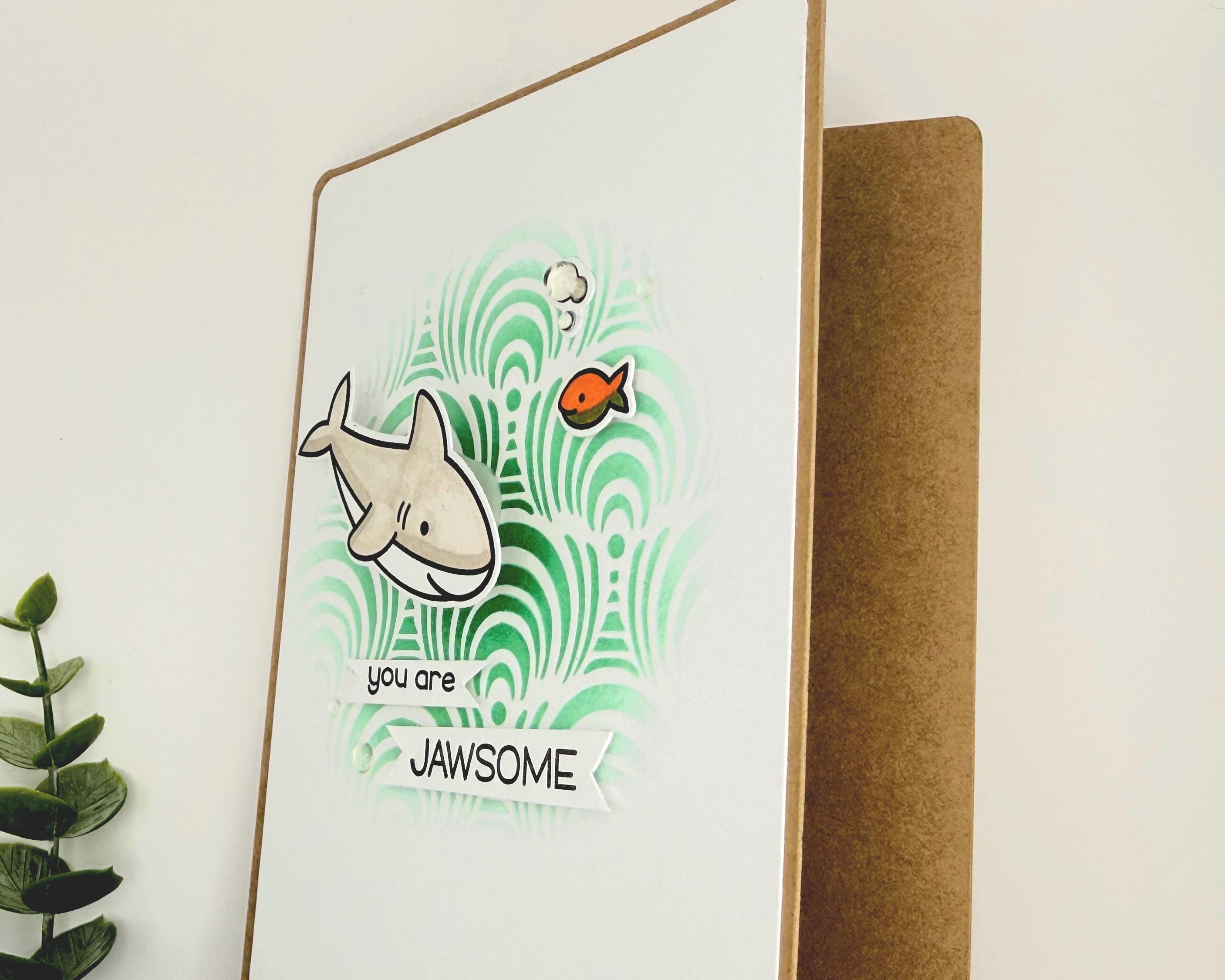 You Are Jawsome – Handmade Thinking of You Shark Shaker Card