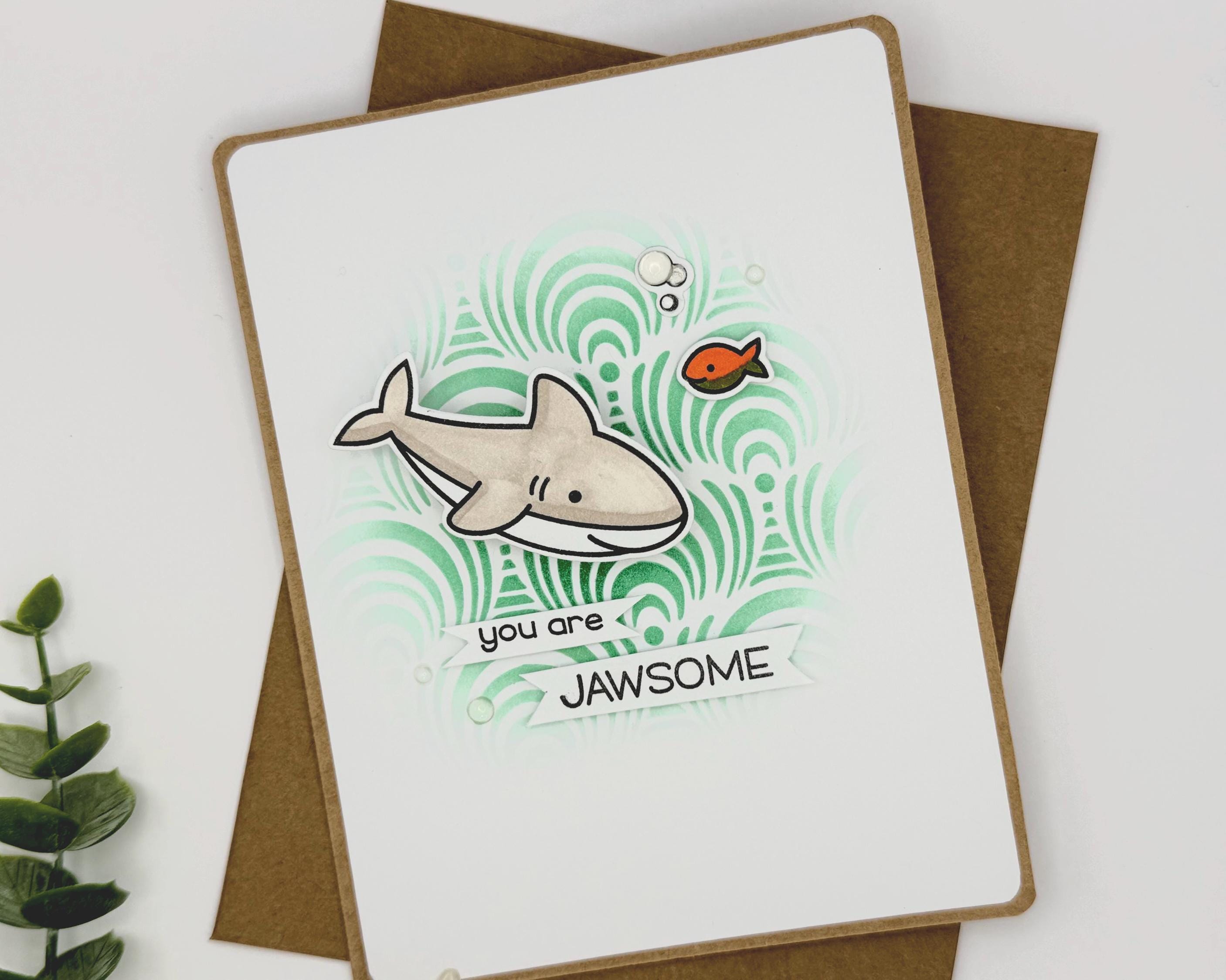 You Are Jawsome – Handmade Thinking of You Shark Shaker Card