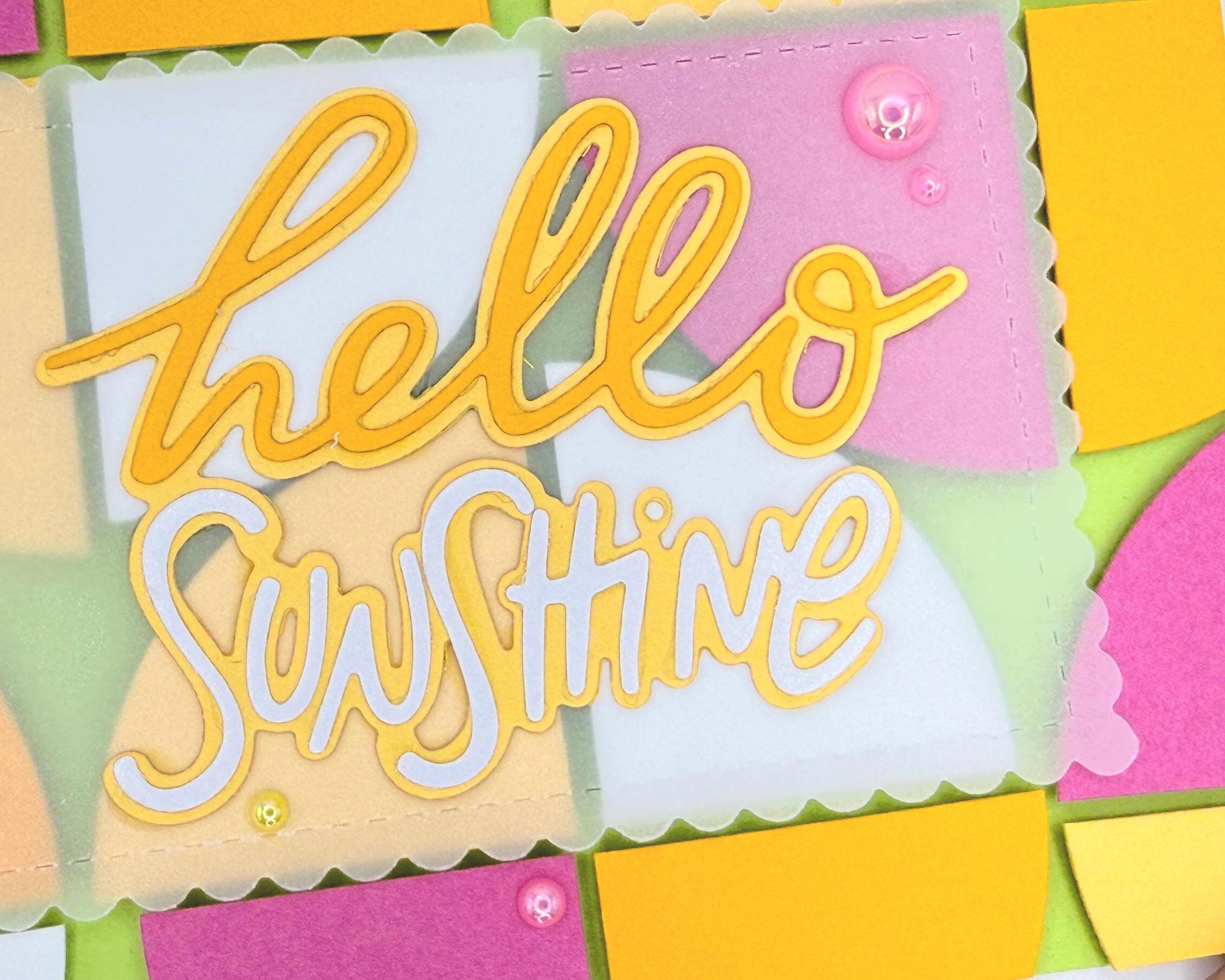 Hello Sunshine Pool Card – Handmade Summer Greeting Card with Cute Floaties, Poolside Vibes, Thinking of You, Birthday or Just Because Card