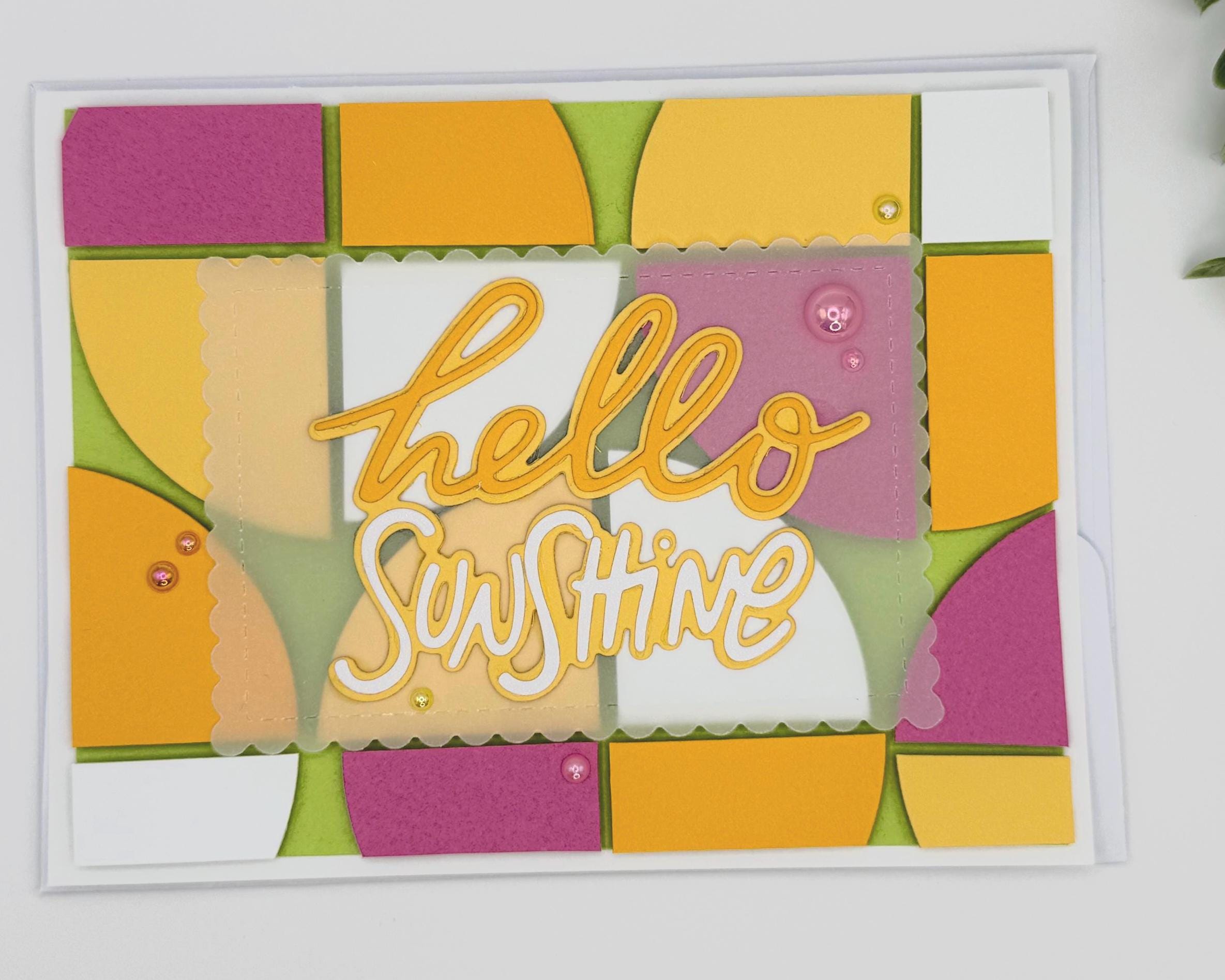 Hello Sunshine Pool Card – Handmade Summer Greeting Card with Cute Floaties, Poolside Vibes, Thinking of You, Birthday or Just Because Card