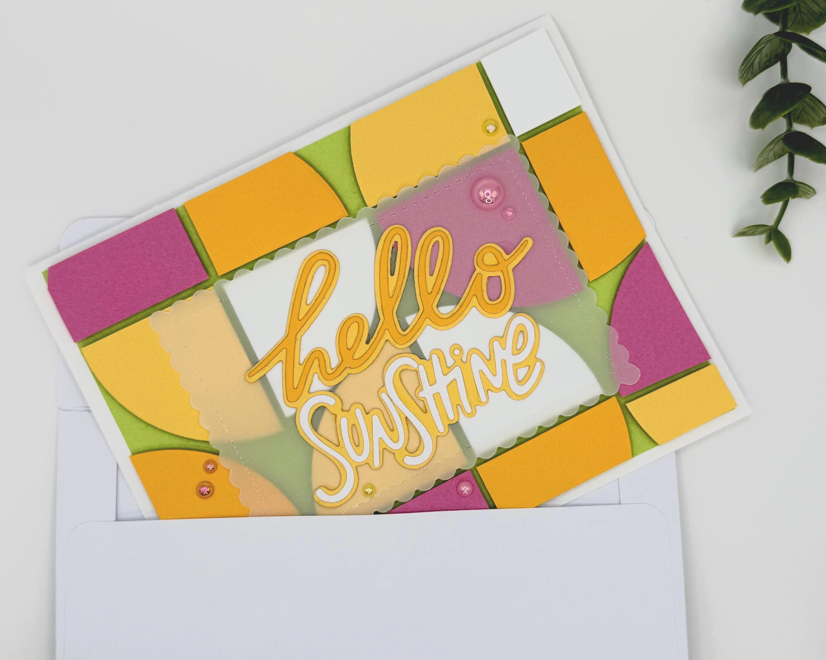 Hello Sunshine Pool Card – Handmade Summer Greeting Card with Cute Floaties, Poolside Vibes, Thinking of You, Birthday or Just Because Card