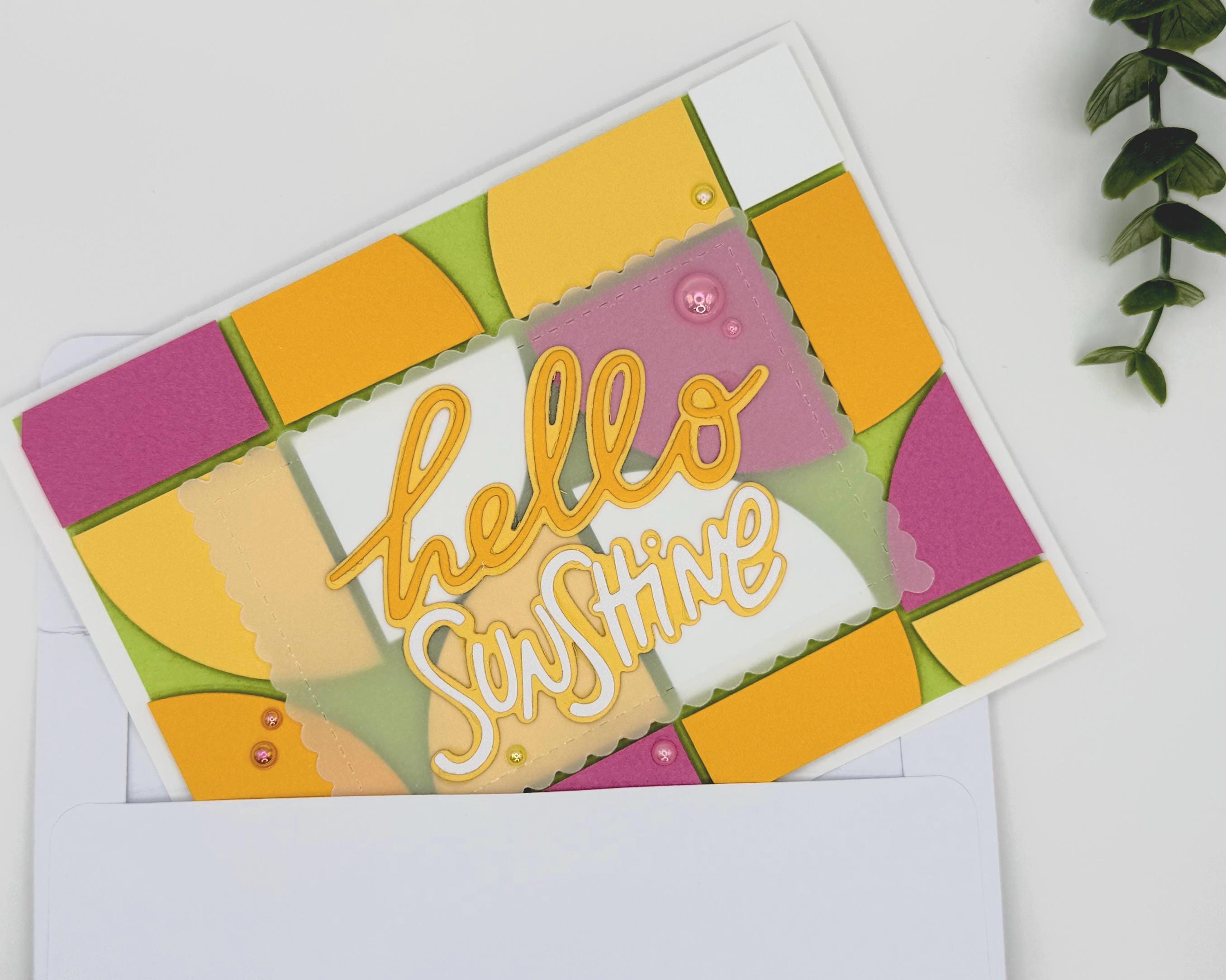 Hello Sunshine Pool Card – Handmade Summer Greeting Card with Cute Floaties, Poolside Vibes, Thinking of You, Birthday or Just Because Card