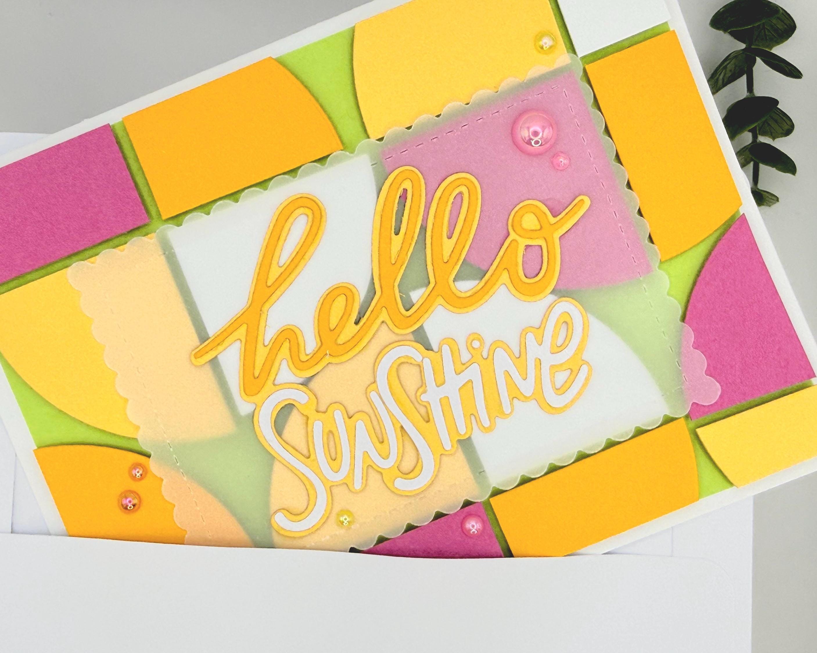 Hello Sunshine Pool Card – Handmade Summer Greeting Card with Cute Floaties, Poolside Vibes, Thinking of You, Birthday or Just Because Card