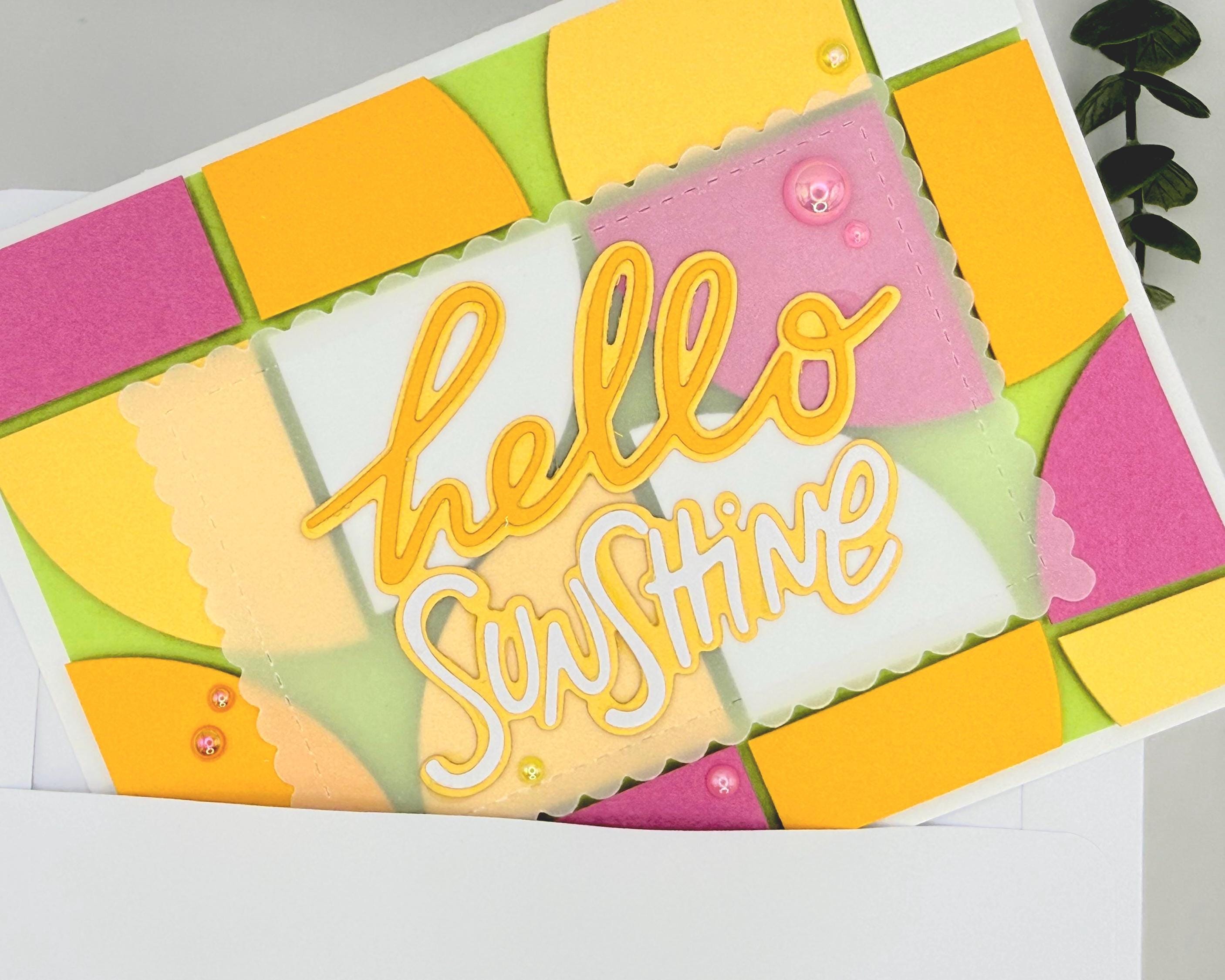 Hello Sunshine Pool Card – Handmade Summer Greeting Card with Cute Floaties, Poolside Vibes, Thinking of You, Birthday or Just Because Card