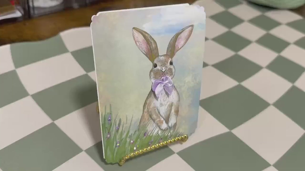 Embellished Bunny Spring Greeting Card