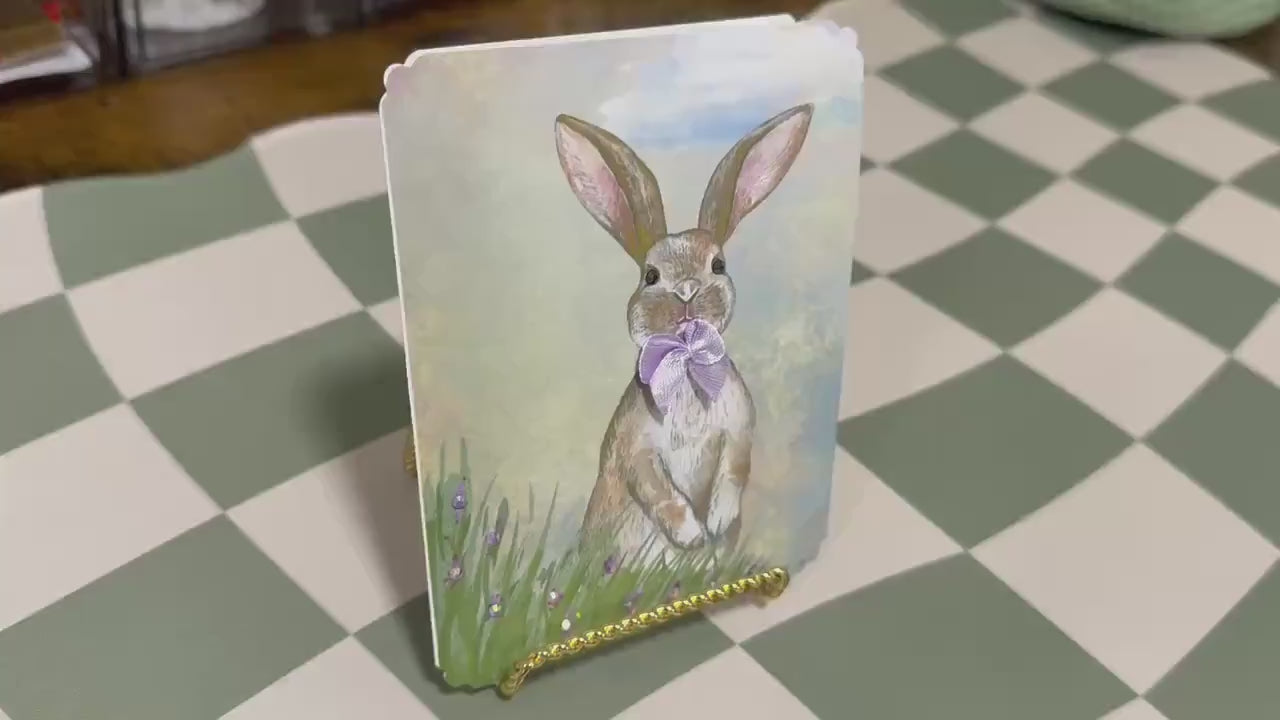 Embellished Bunny Spring Greeting Card