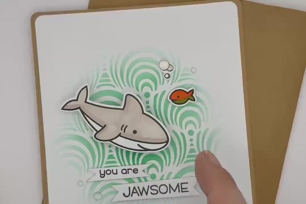 You Are Jawsome – Handmade Thinking of You Shark Shaker Card