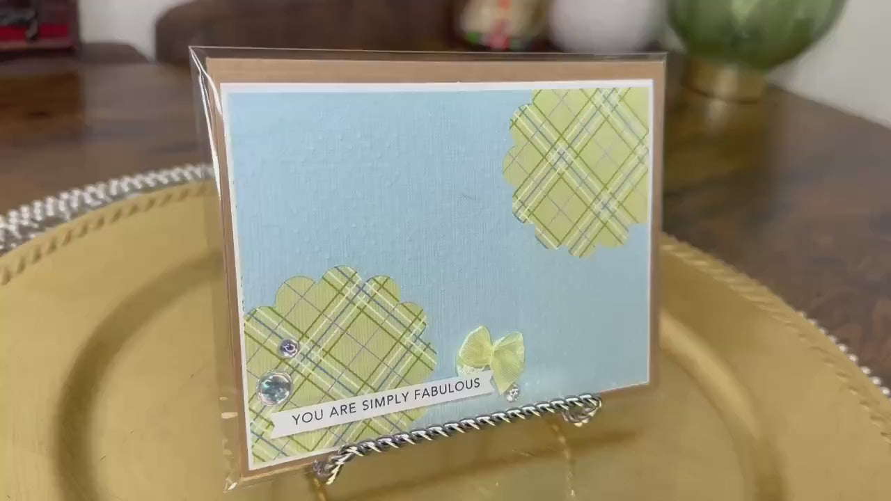Friend Greeting Card | Handmade Plaid Bow Card