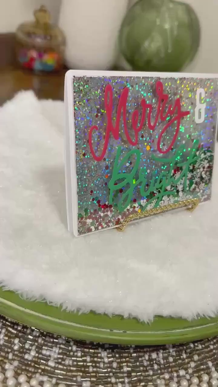 Merry & Bright Classic Colors | Handmade Shaker Holiday Card