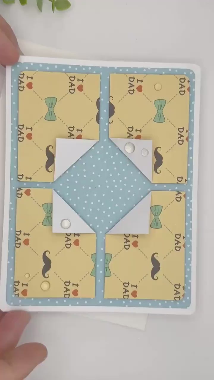 Handmade Father’s Day Card – “I Love Dad” Pattern | A2 Greeting Card with Envelope