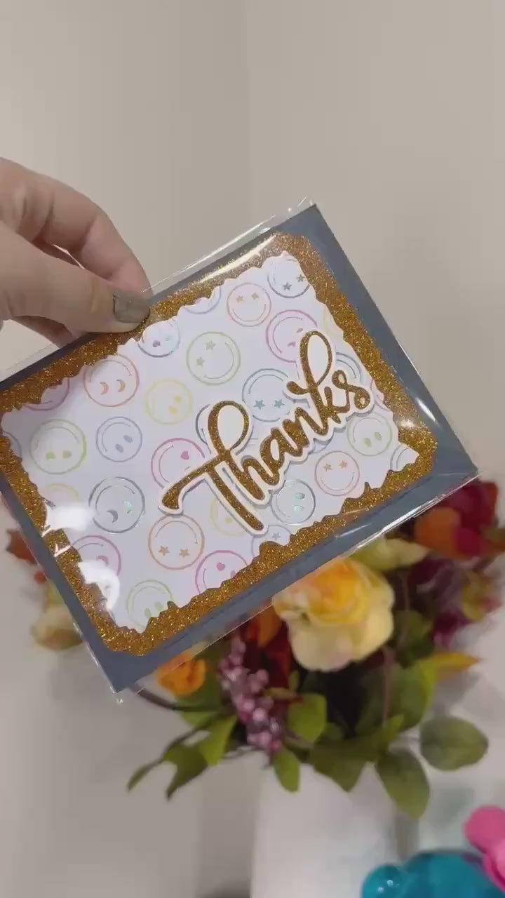 Handmade Glitter Thank You Card – For Him