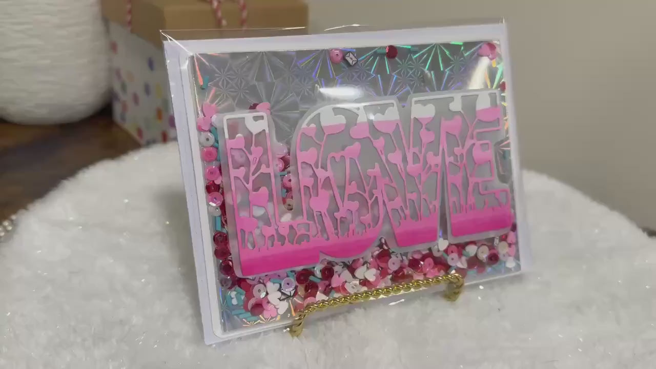Valentine's Day Shaker Card | Handmade Interactive Greeting Card